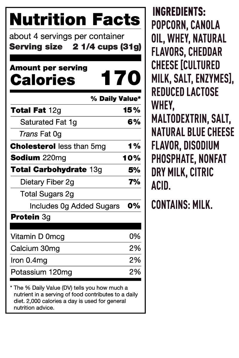 White Cheddar nutritional information
